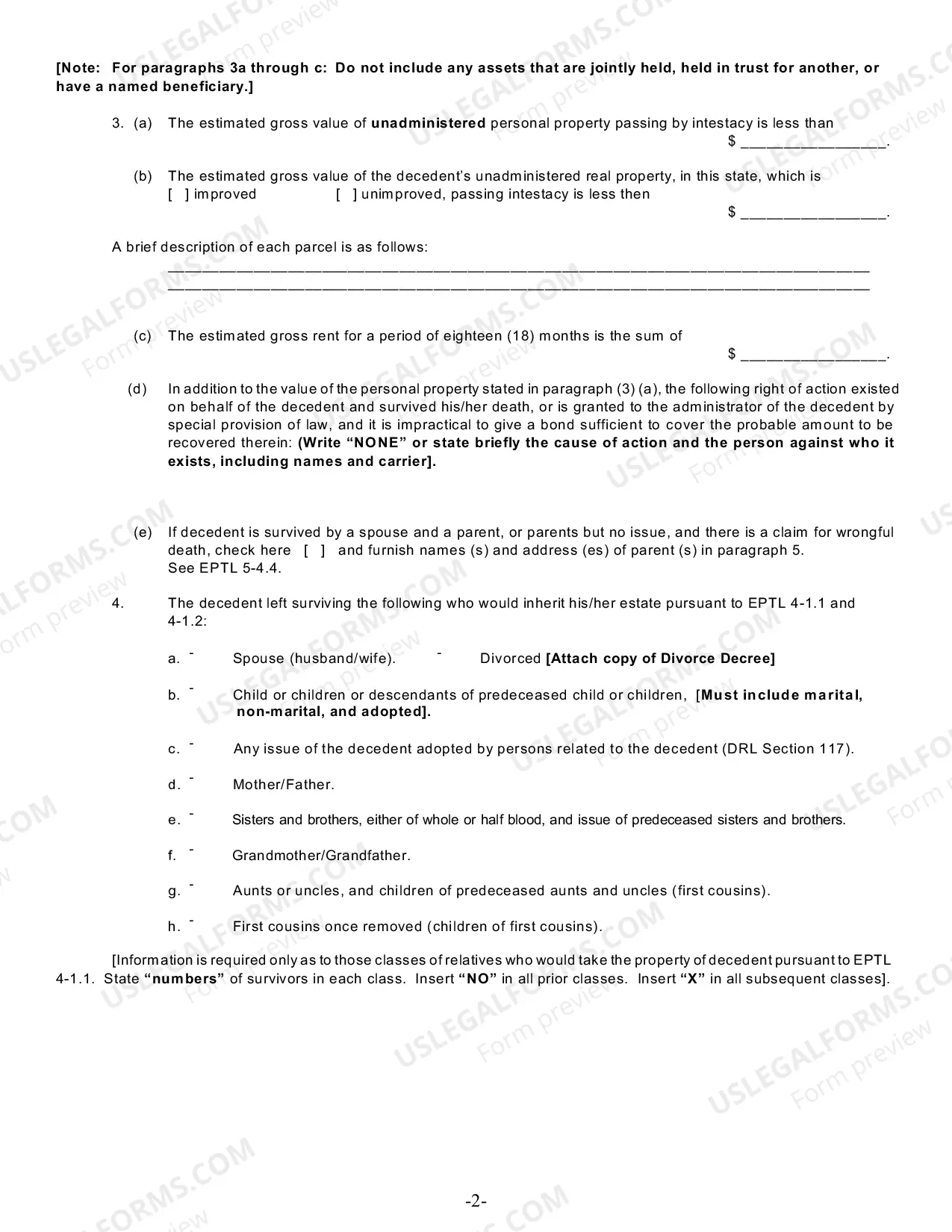 Preview Petition For Letters of Administration DBN
