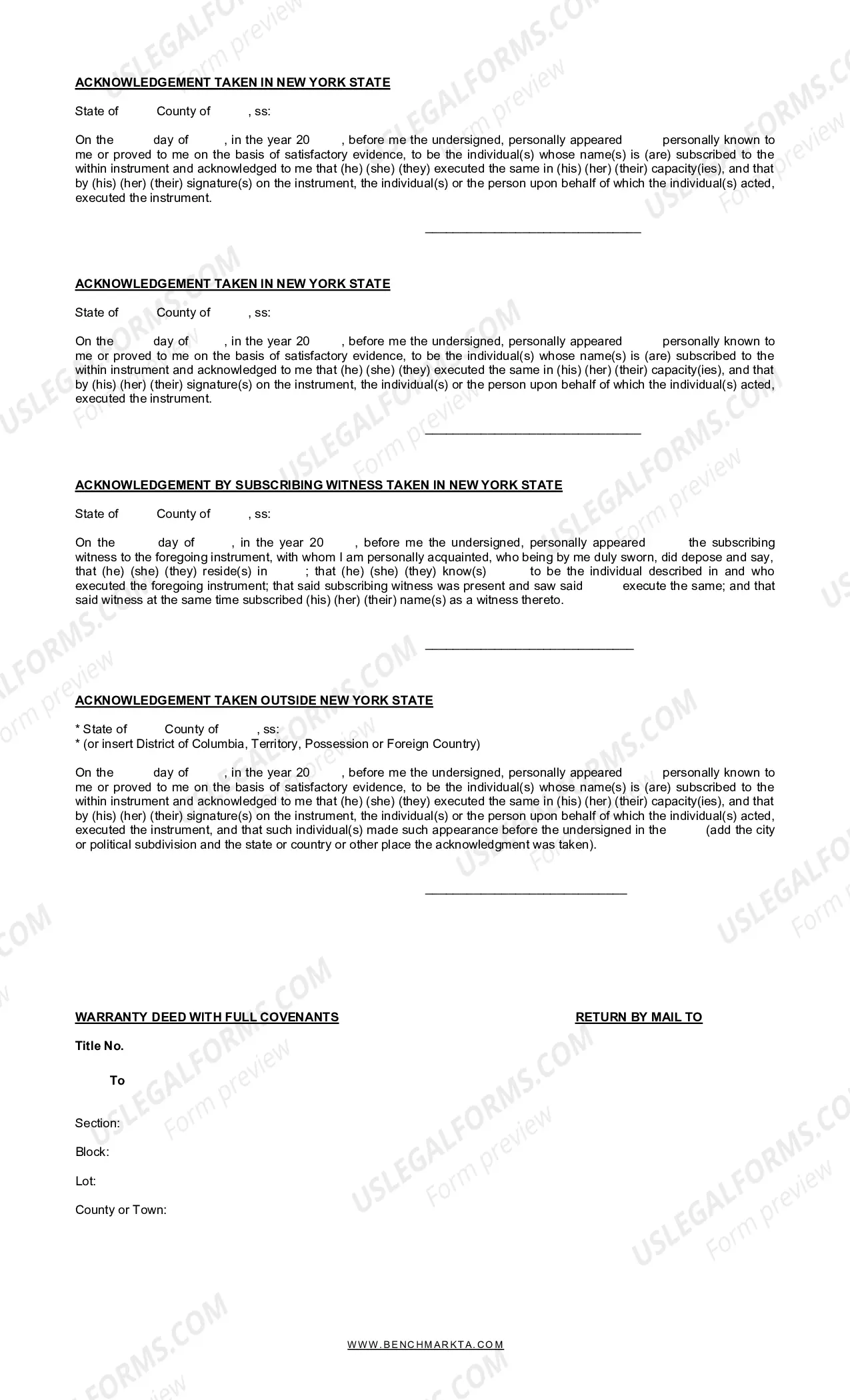 Preview Warranty Deed With Full Covenants