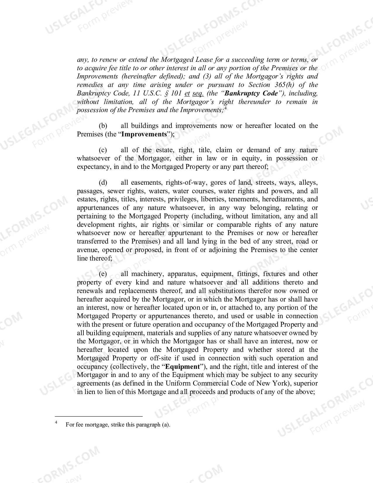 Preview Mortgage Security Agreement And Assignment of Leases And Rents