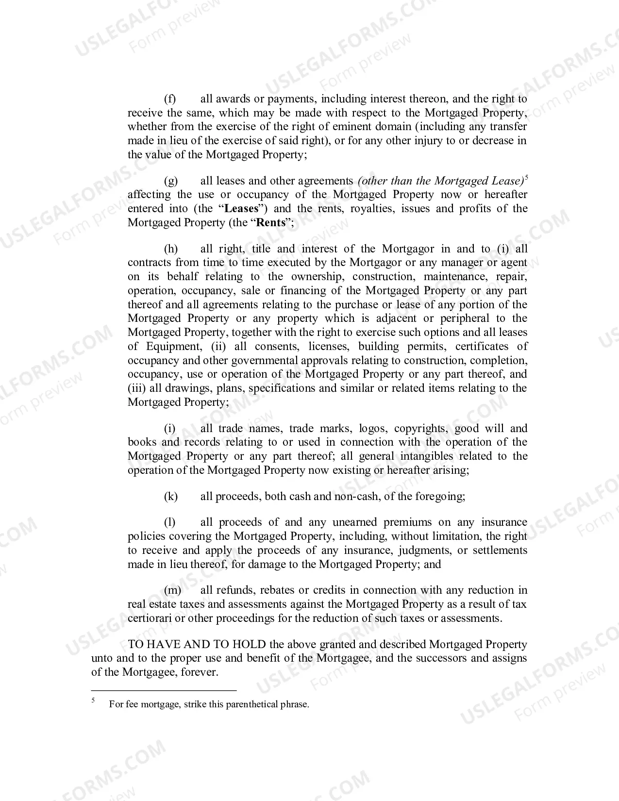 Preview Mortgage Security Agreement And Assignment of Leases And Rents