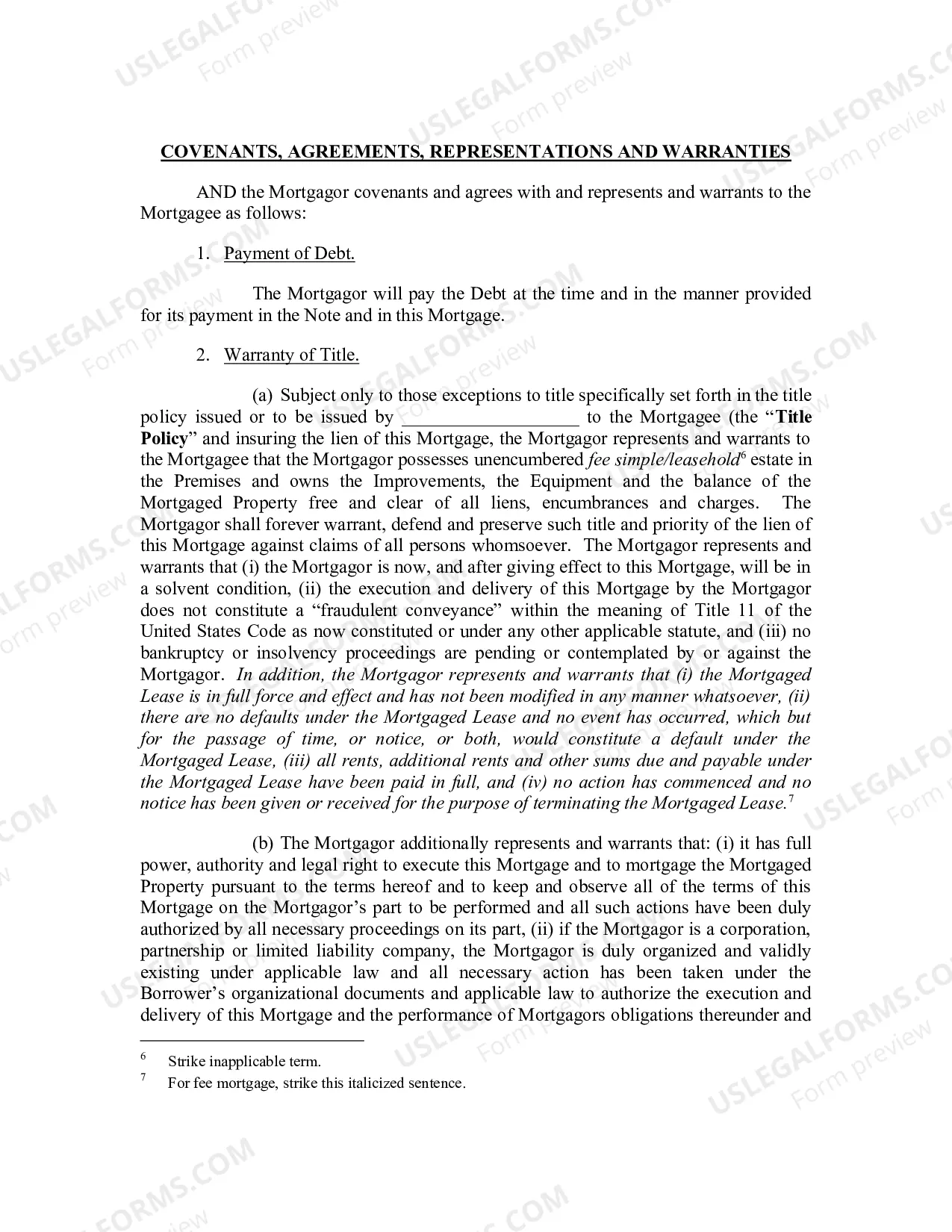 Preview Mortgage Security Agreement And Assignment of Leases And Rents