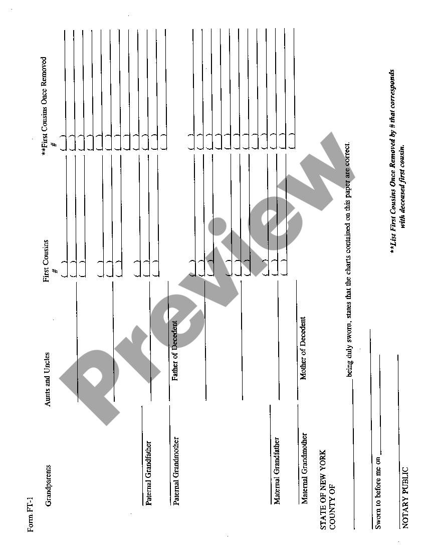 Family Tree Affidavit New York | US Legal Forms