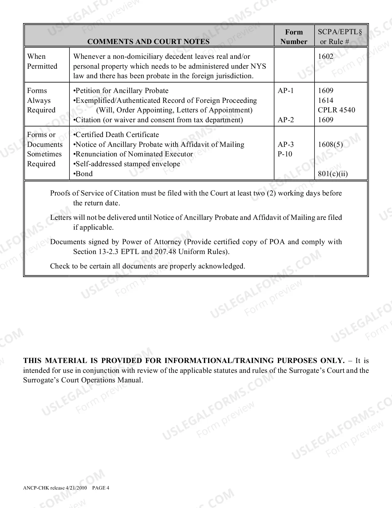Preview Ancillary Probate Proceeding Checklist