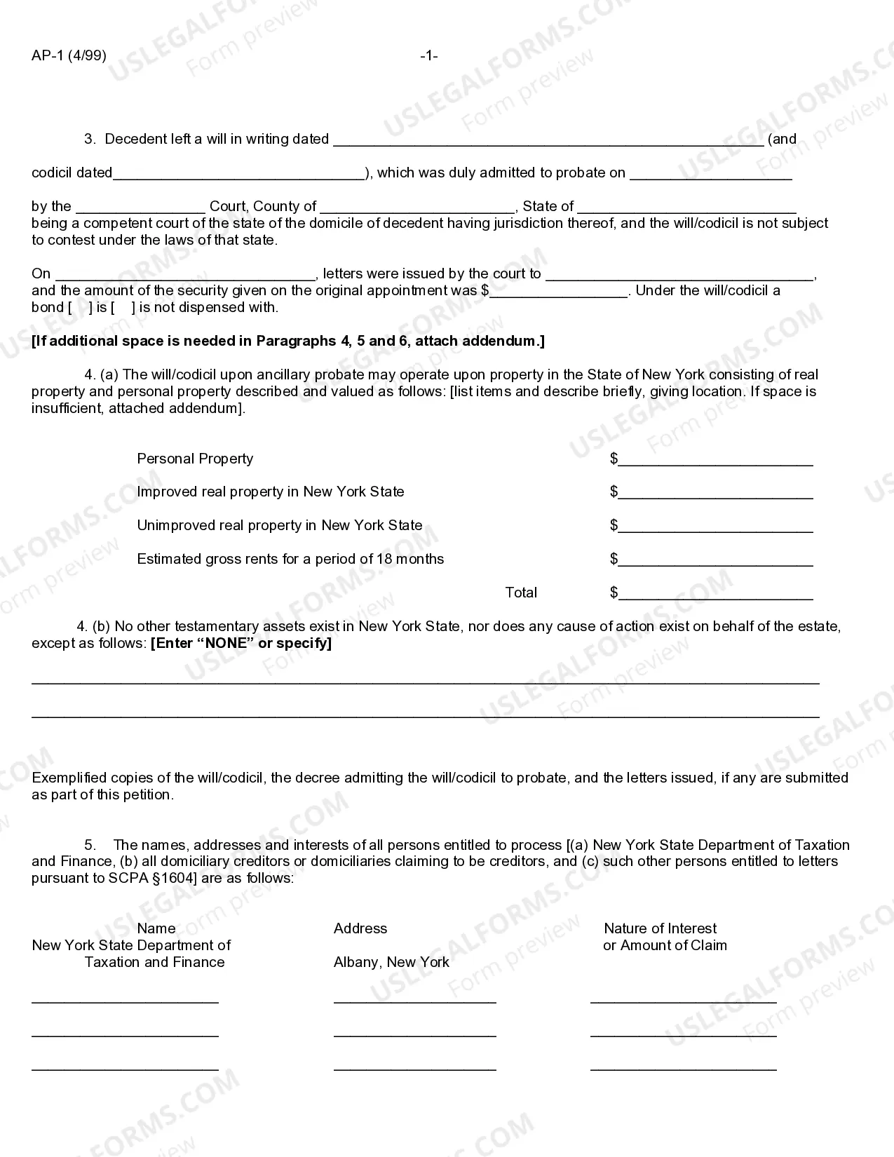 Preview Petition For Ancillary Probate