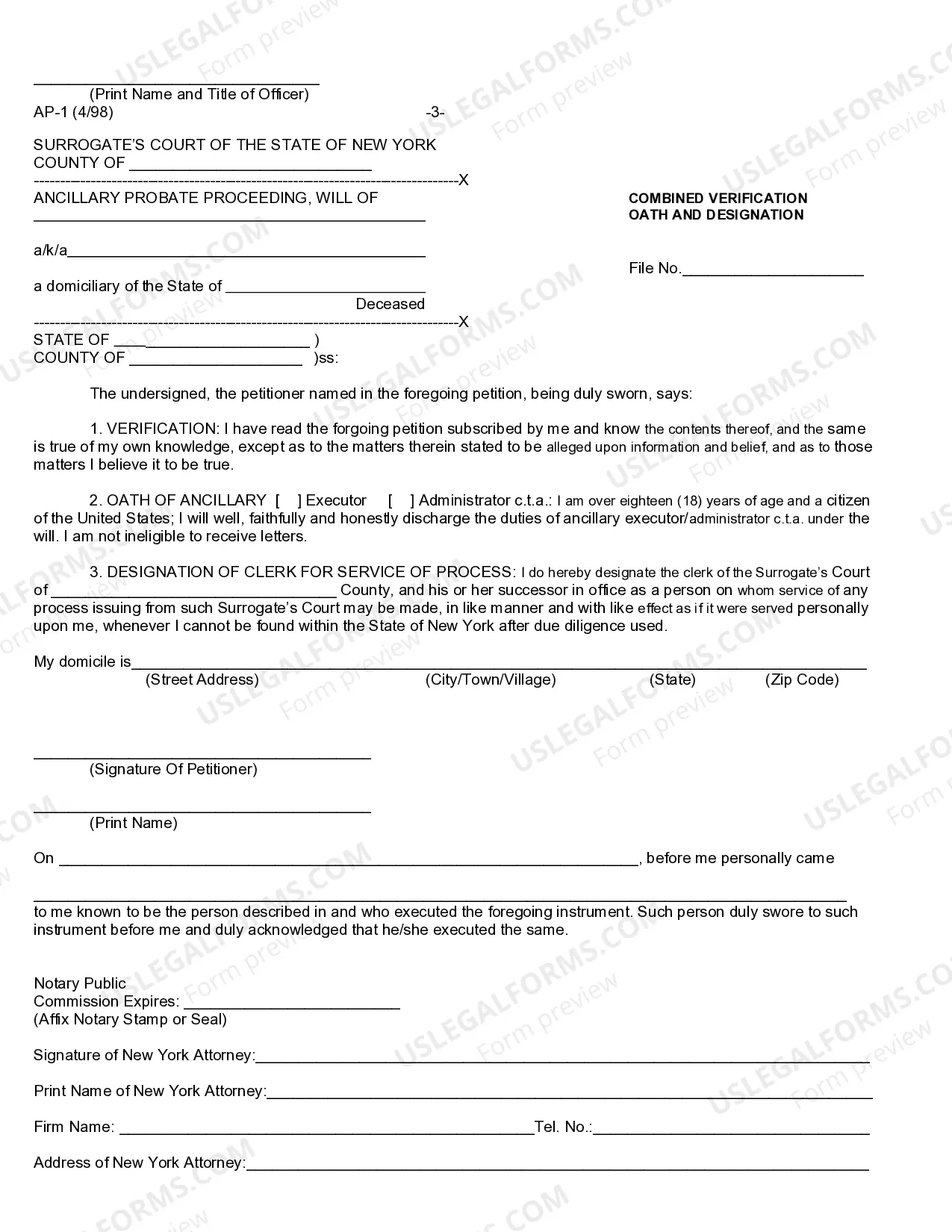Preview Petition For Ancillary Probate