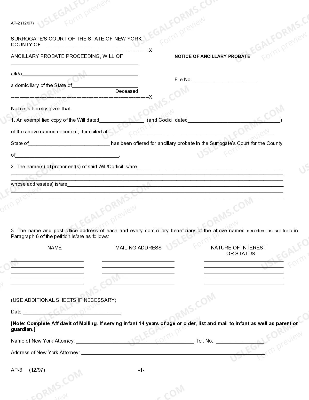 Preview Petition For Ancillary Probate