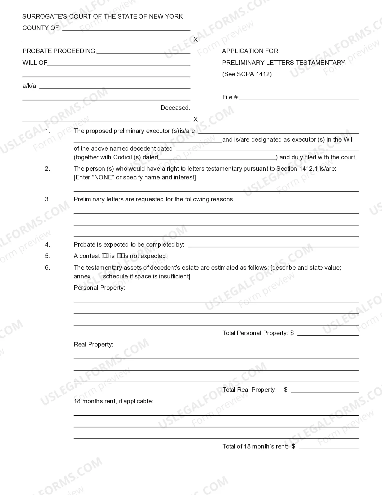 Preview Petition For Probate