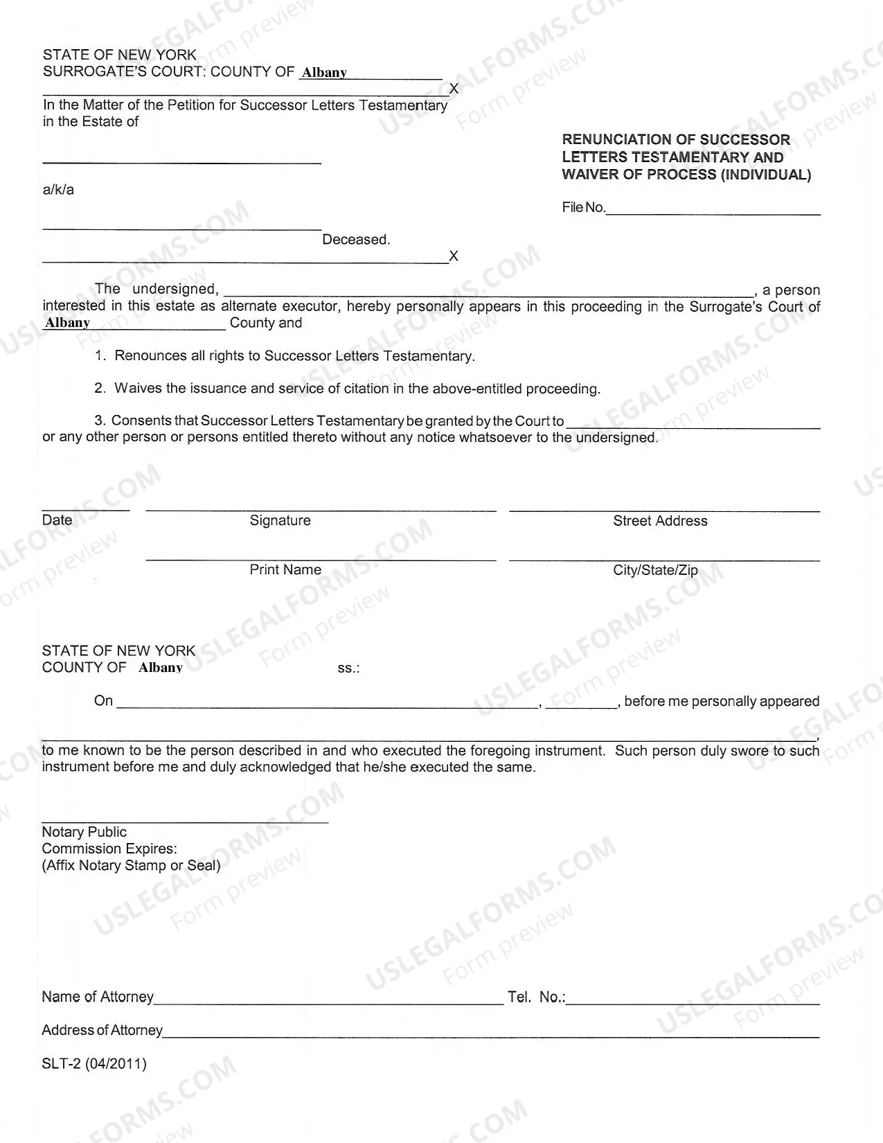 Preview Successor Letters Testamentary