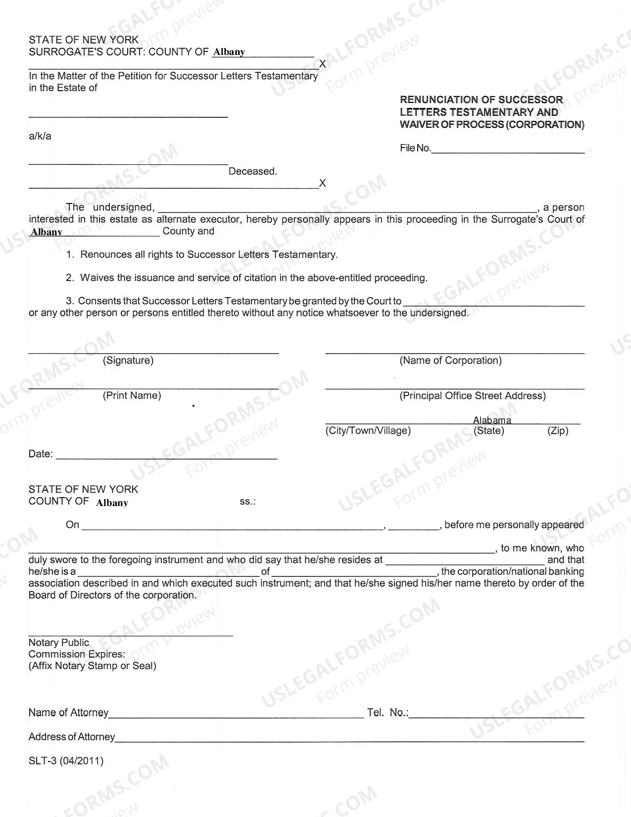 Preview Successor Letters Testamentary