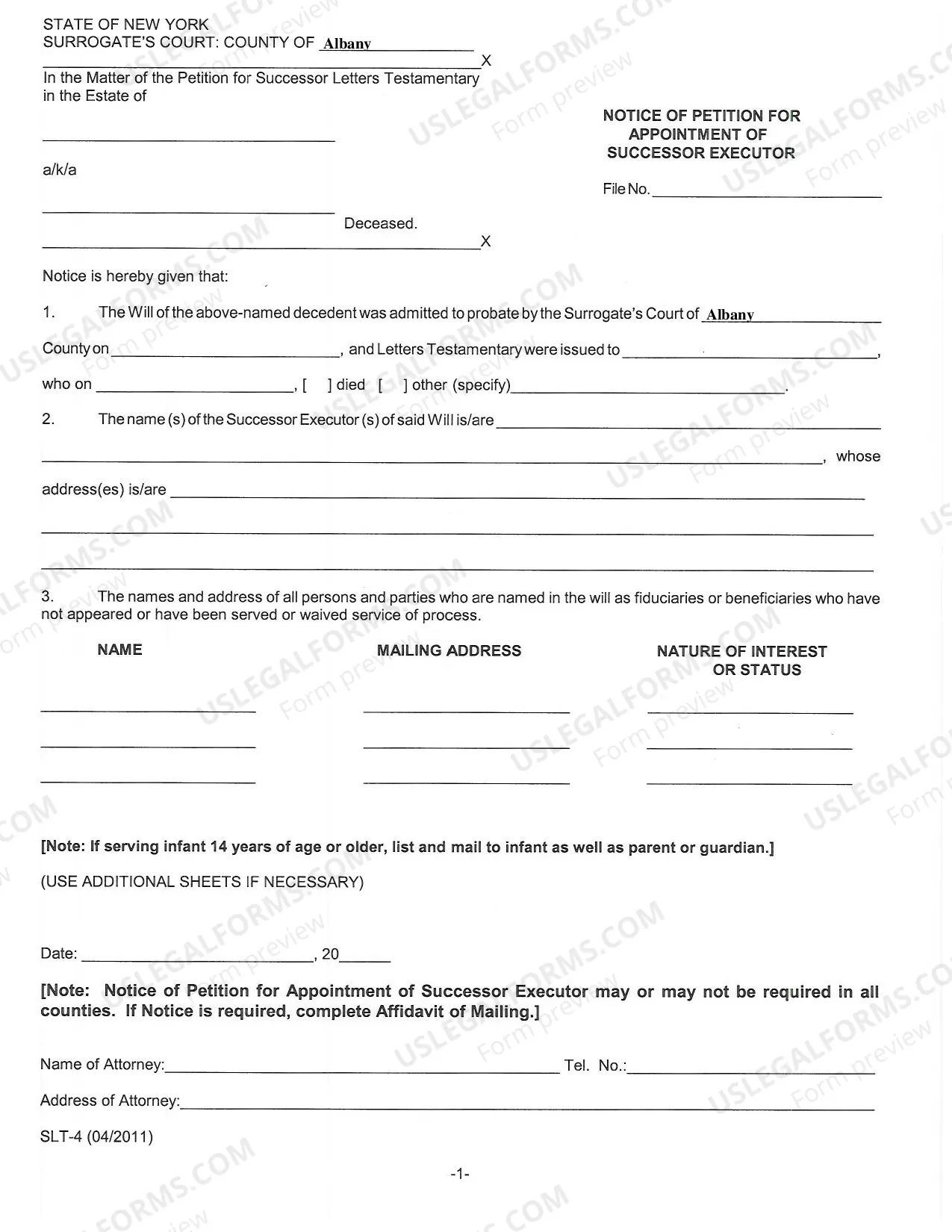 Preview Successor Letters Testamentary