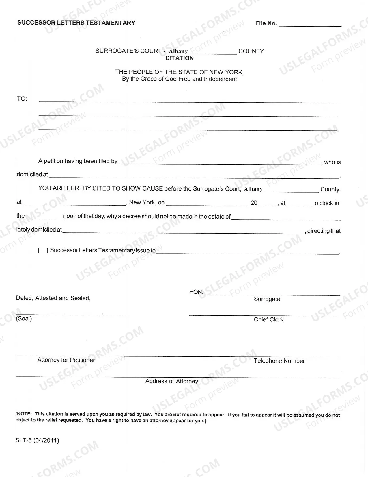 Preview Successor Letters Testamentary
