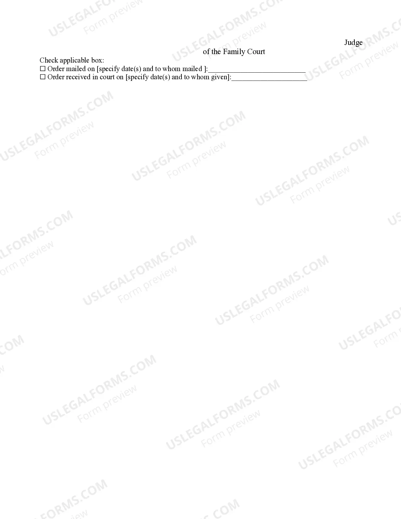 Preview Order Directing Service In Proceeding For Approval of Judicial Or Extra Judicial Surrender Instrument