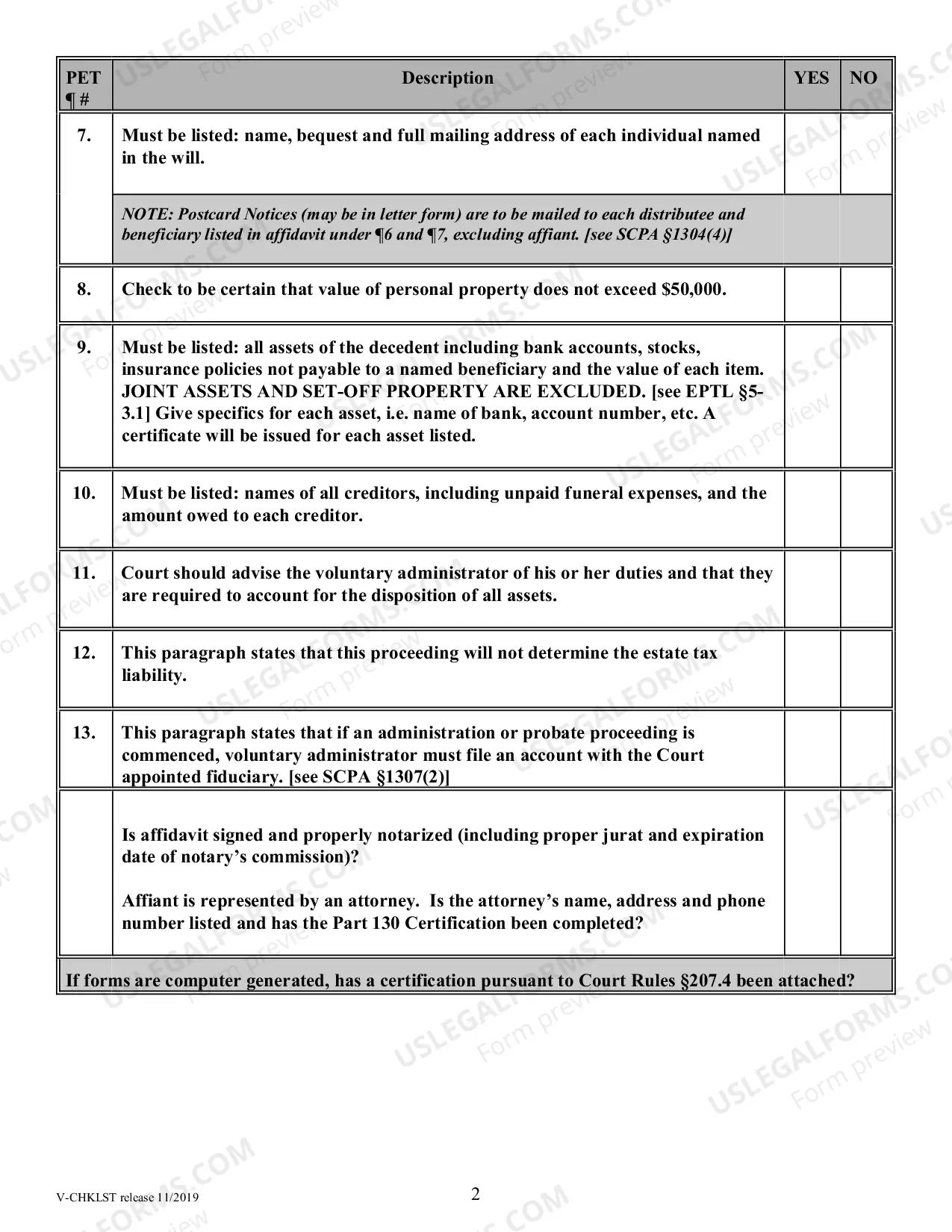 Preview Voluntary Administration Checklist