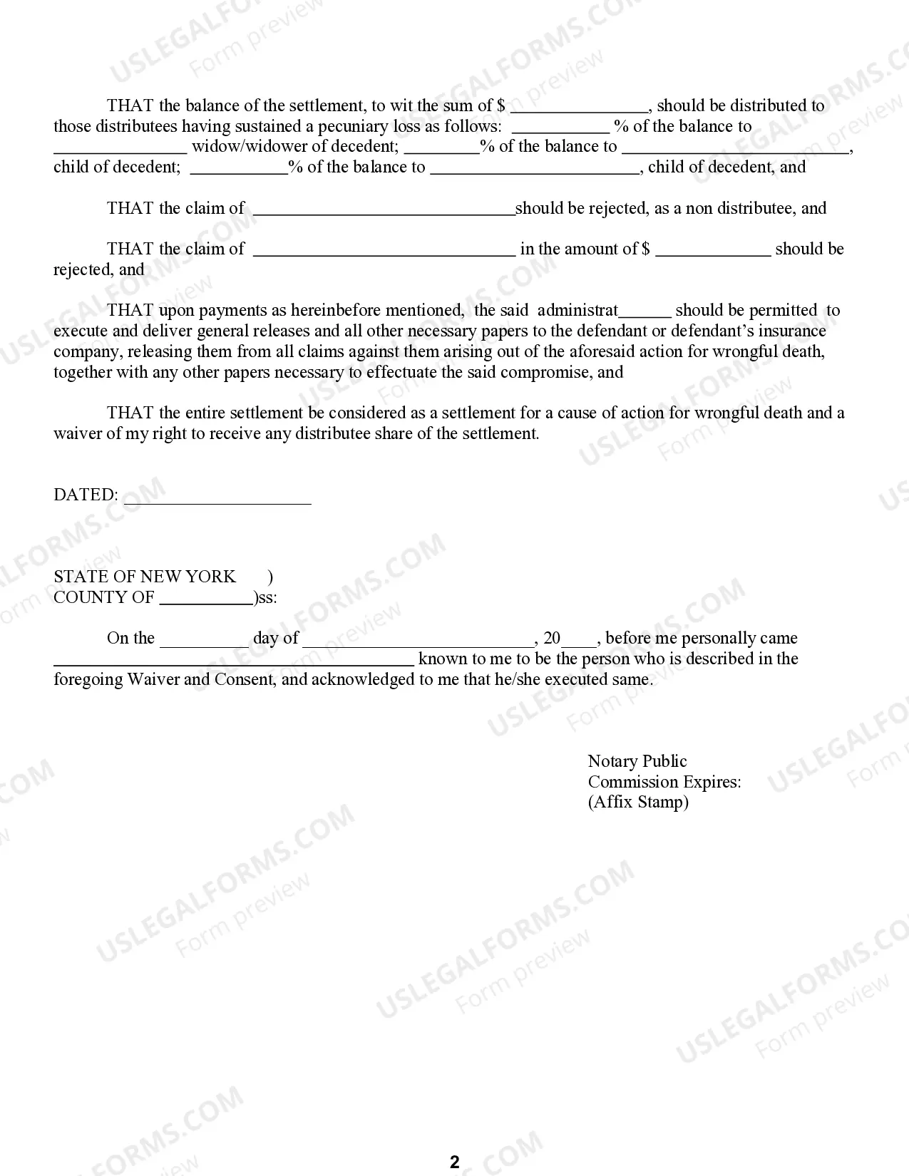 Preview Waiver And Consent (For Individual)