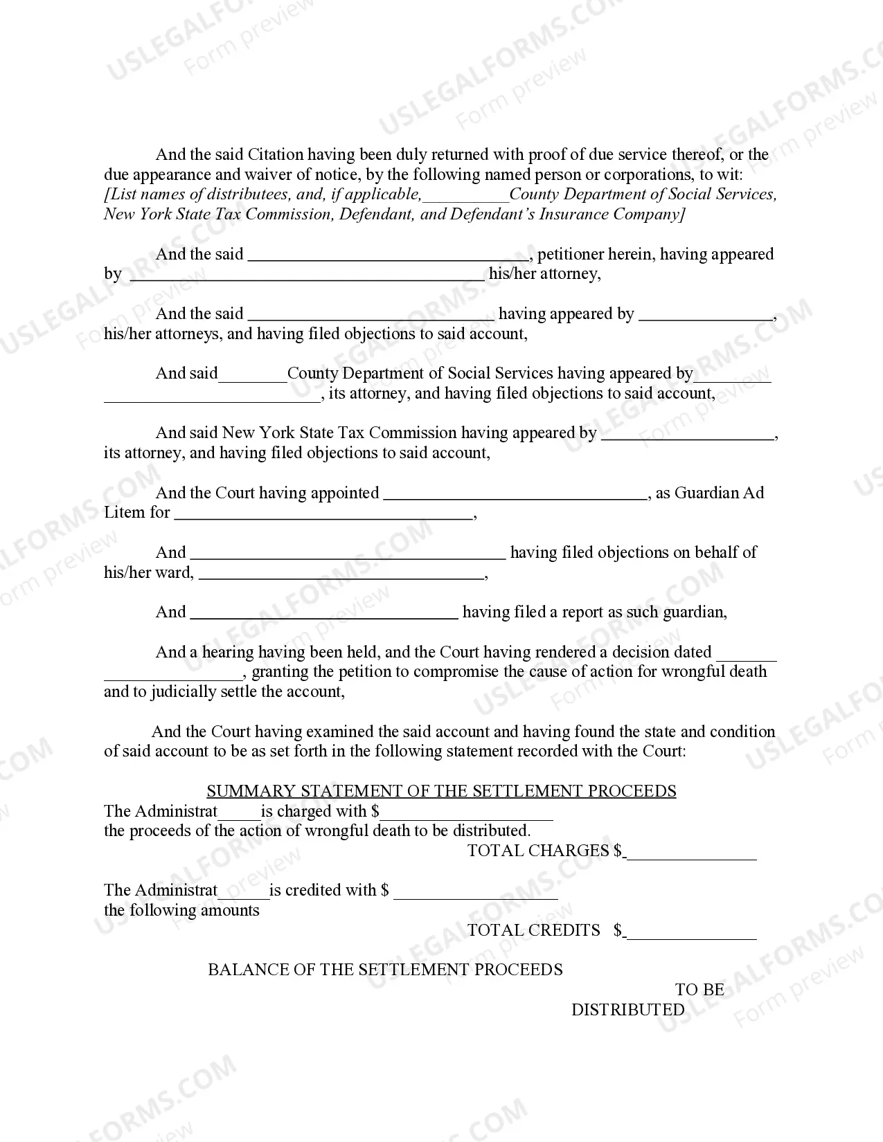 Preview Decree (Wrongful Death)