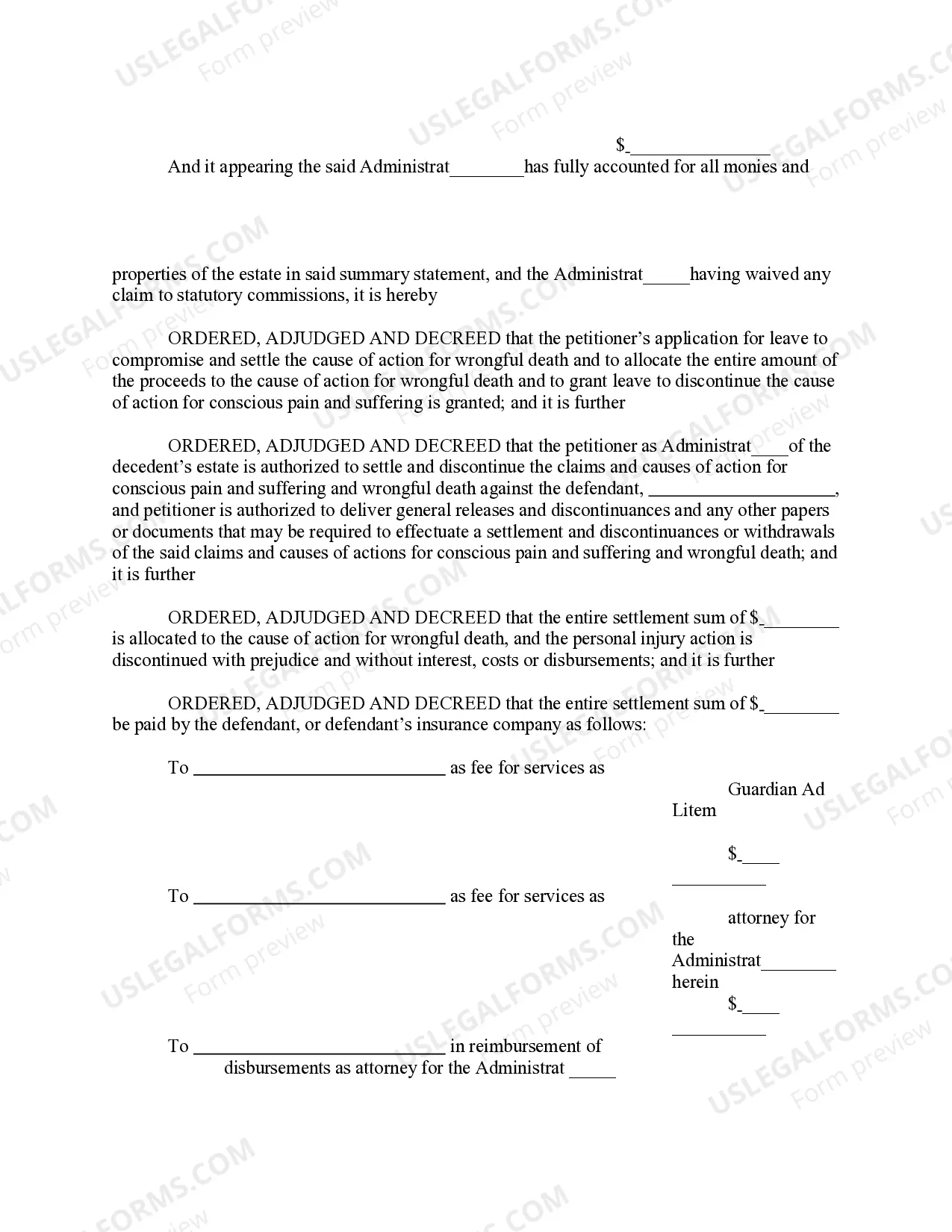 Preview Decree (Wrongful Death)