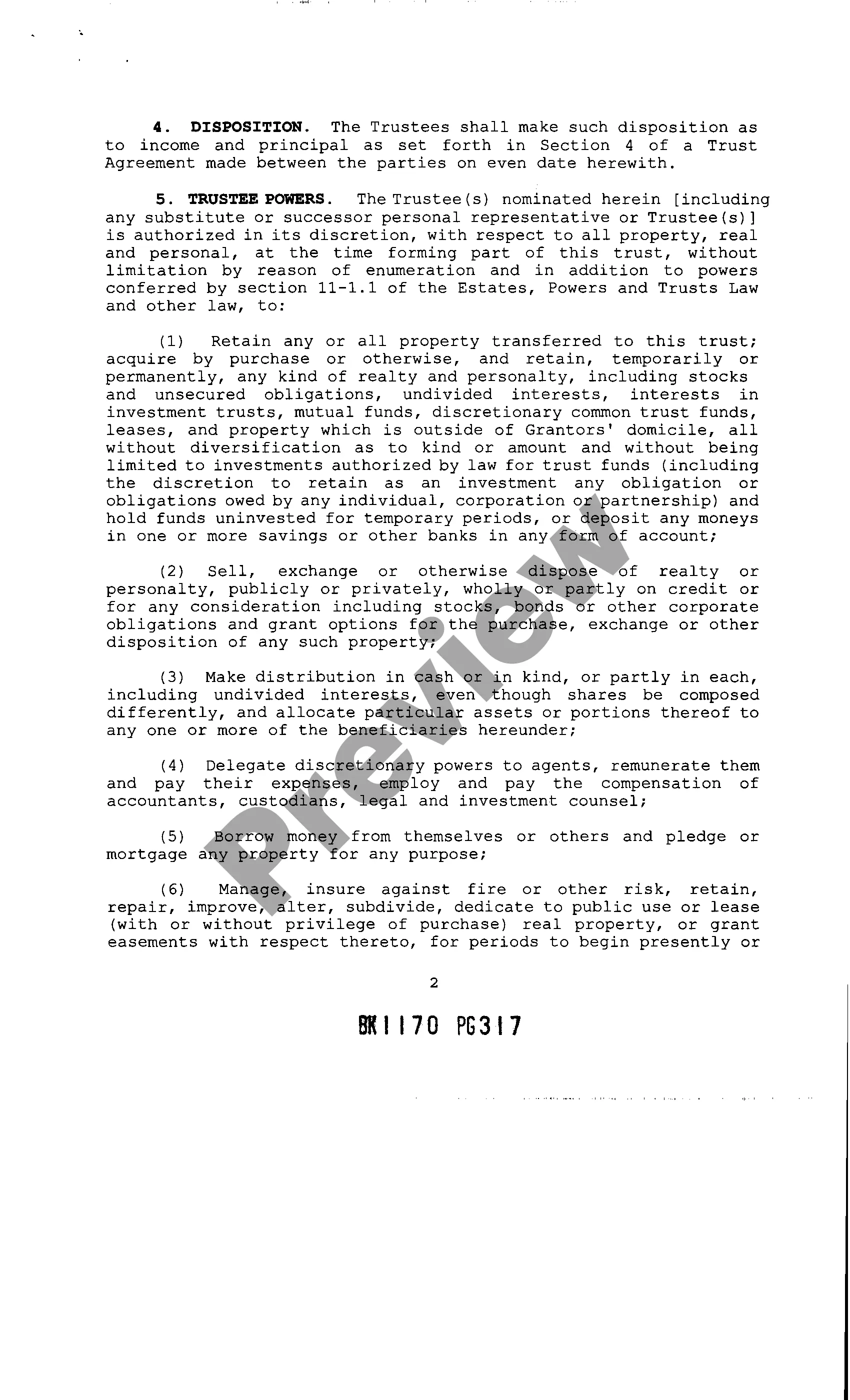Preview Memorandum of Trust