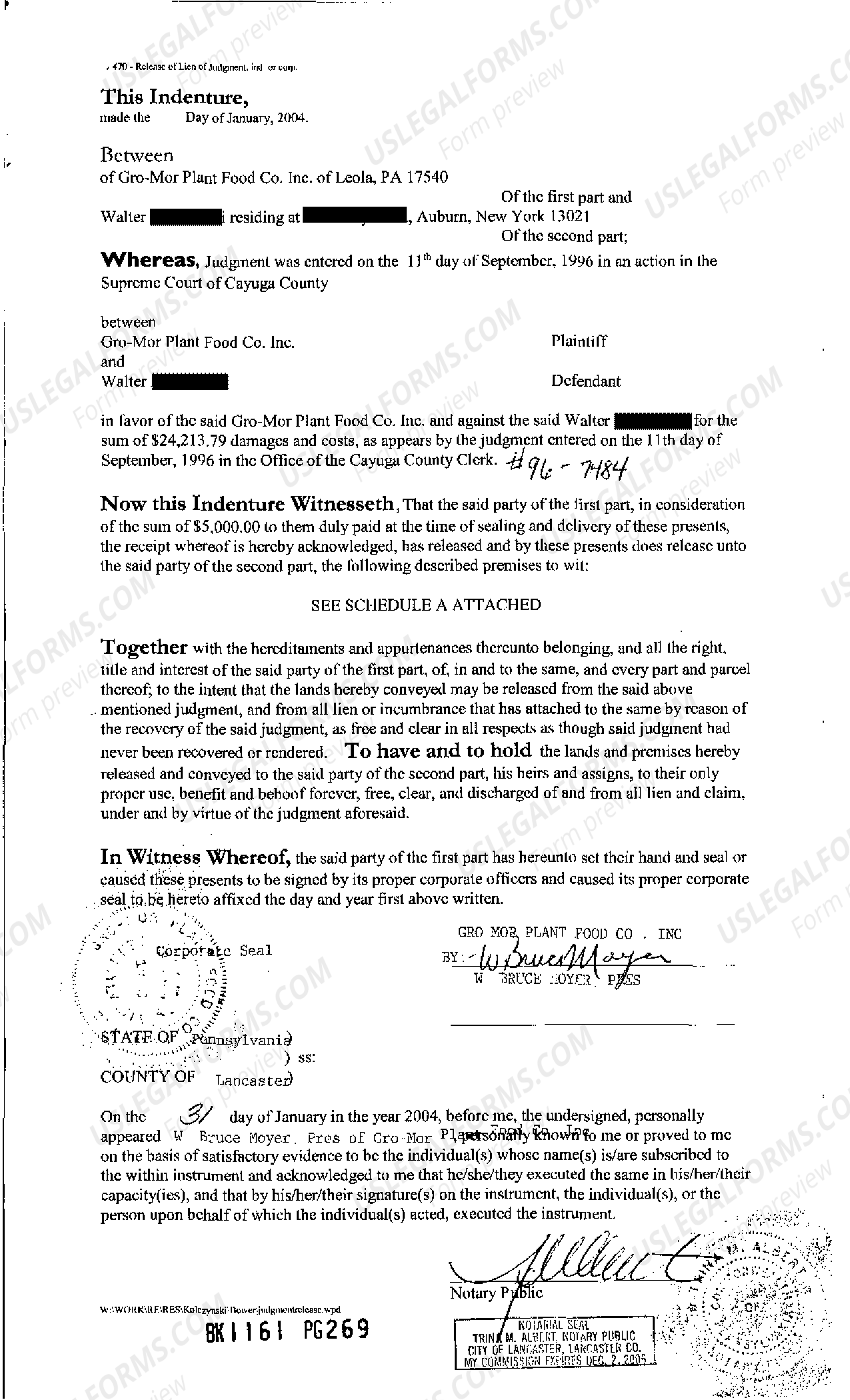 New York Partial Release of Judgment | US Legal Forms