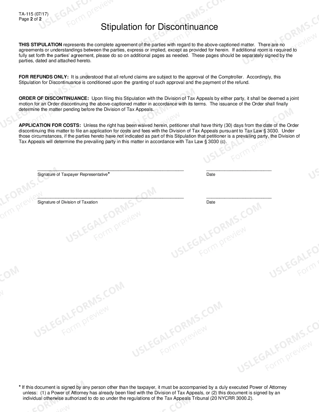 Preview Stipulation For Discontinuance