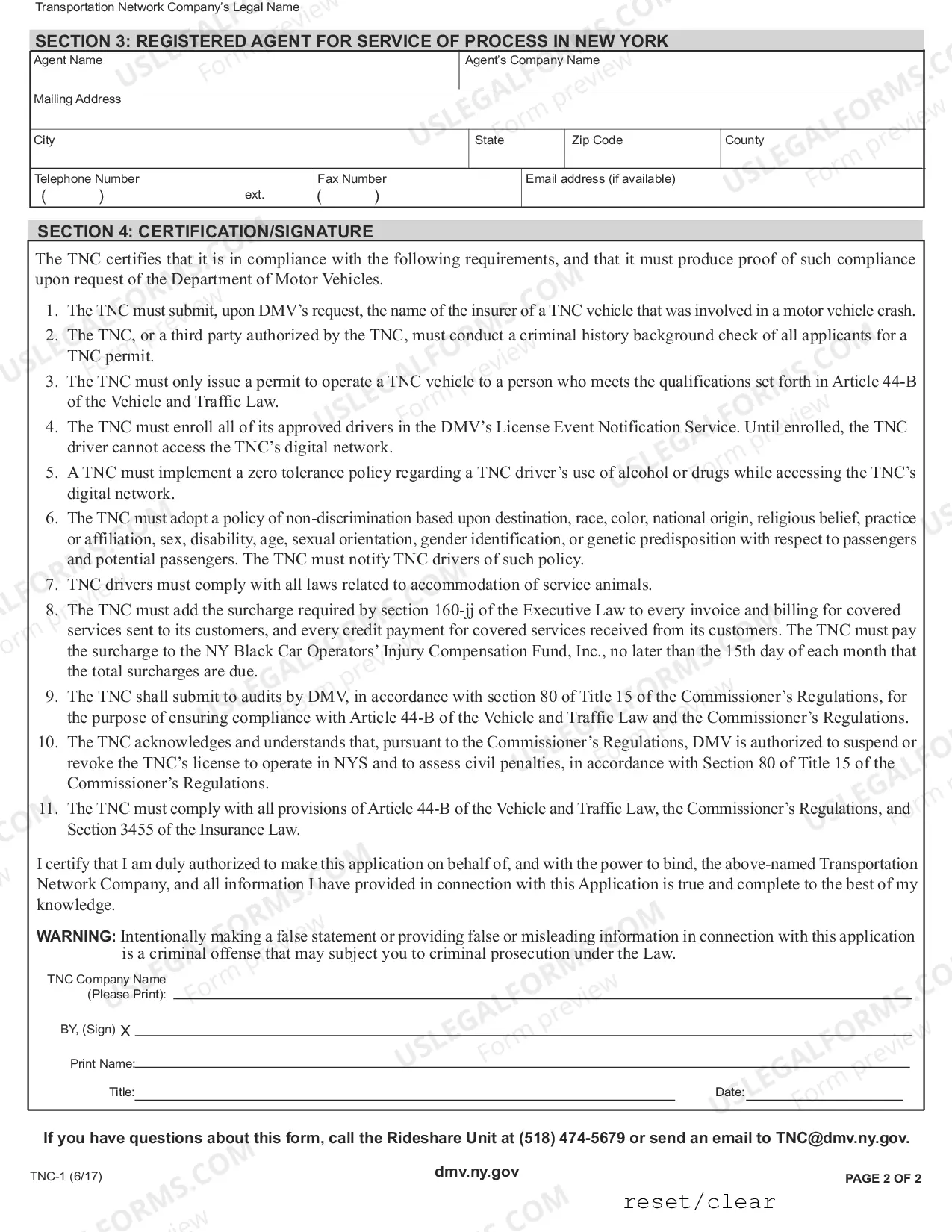 Preview Transportation Network Company License Application