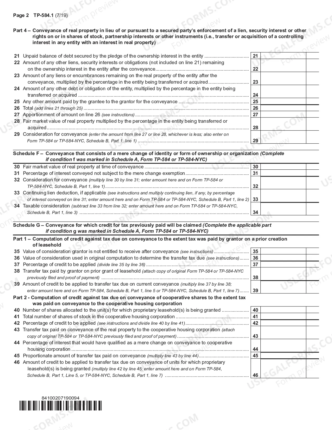 Preview NYS Real Estate Transfer Tax Return Supplemental Schedules