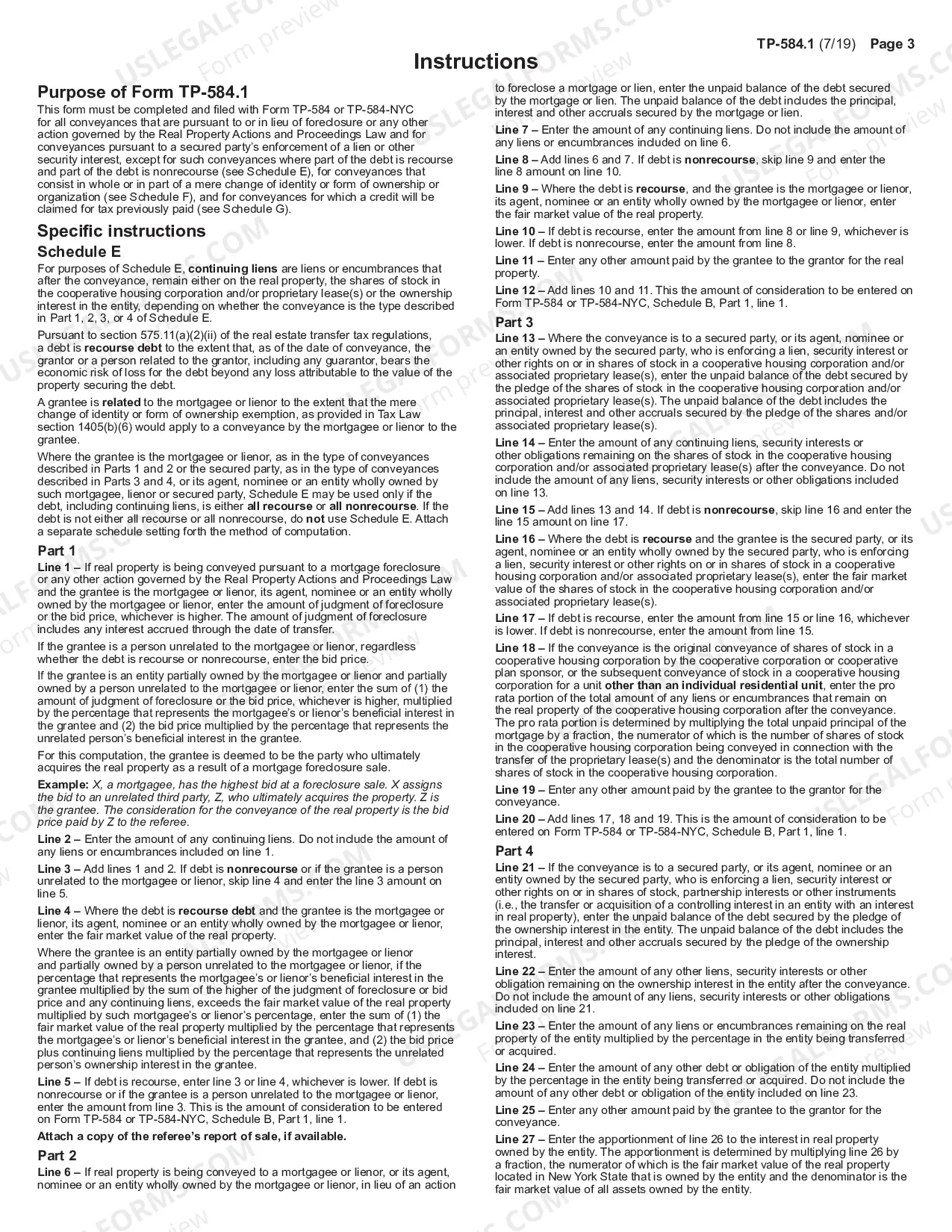 Preview NYS Real Estate Transfer Tax Return Supplemental Schedules