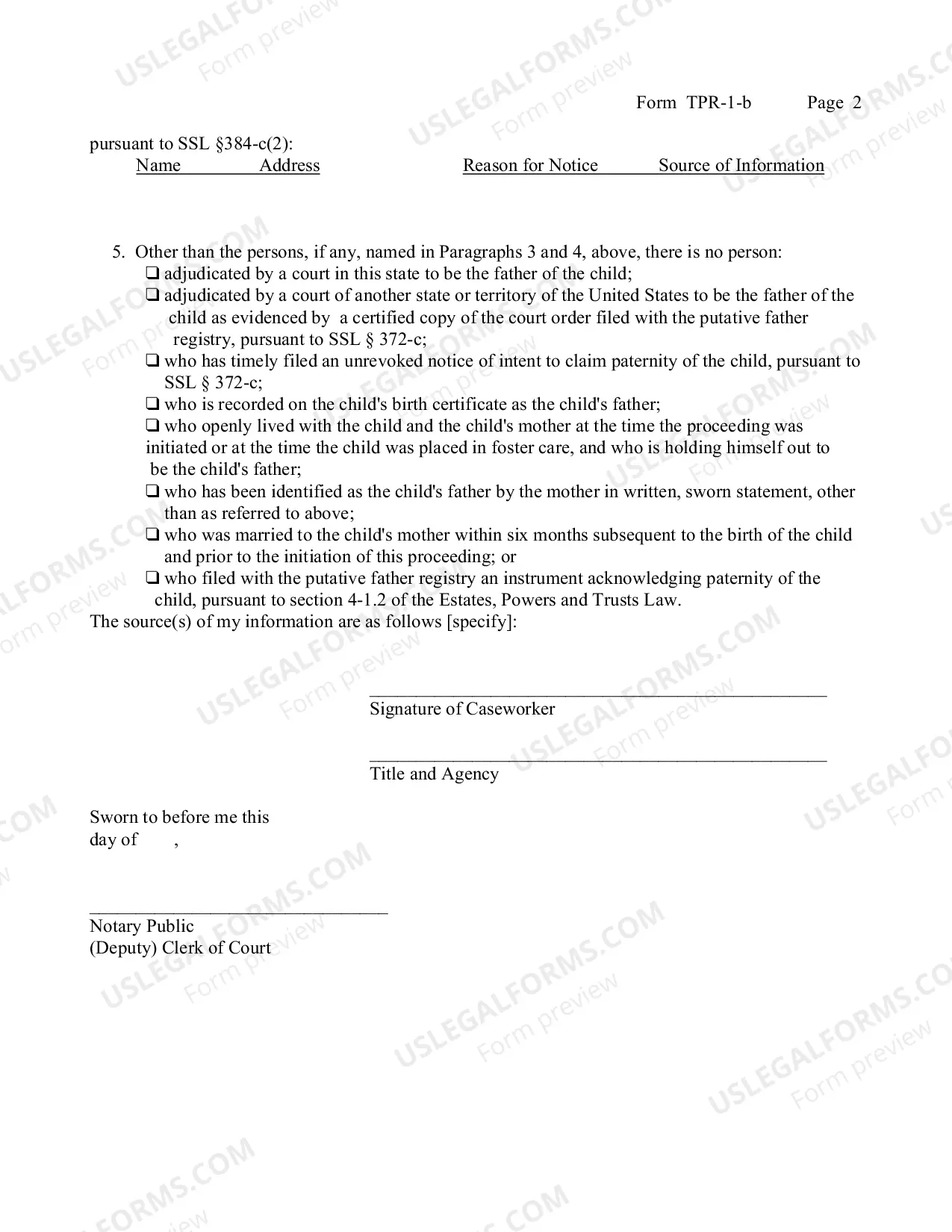 Preview Affidavit of Caseworker Regarding Notice To Terminate Parental Rights of Child In Foster Care