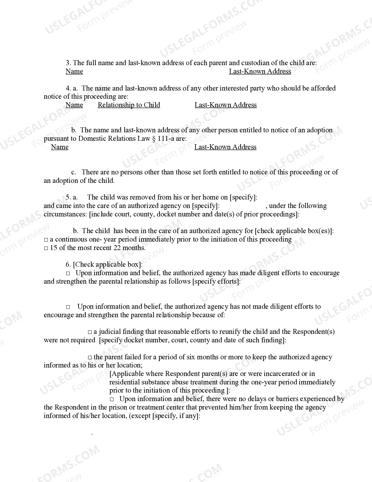 Preview Petition (Permanent Neglect)