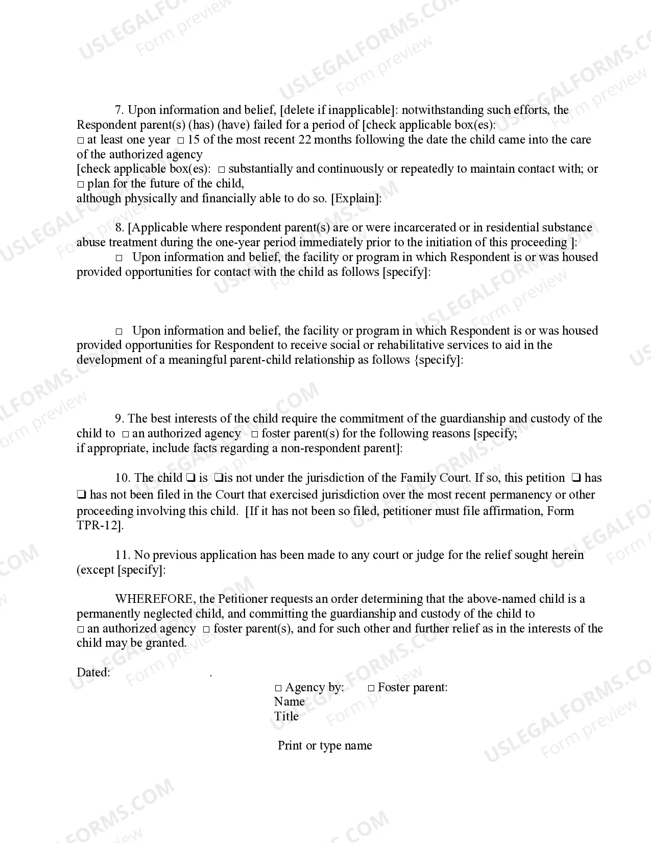 Preview Petition (Permanent Neglect)