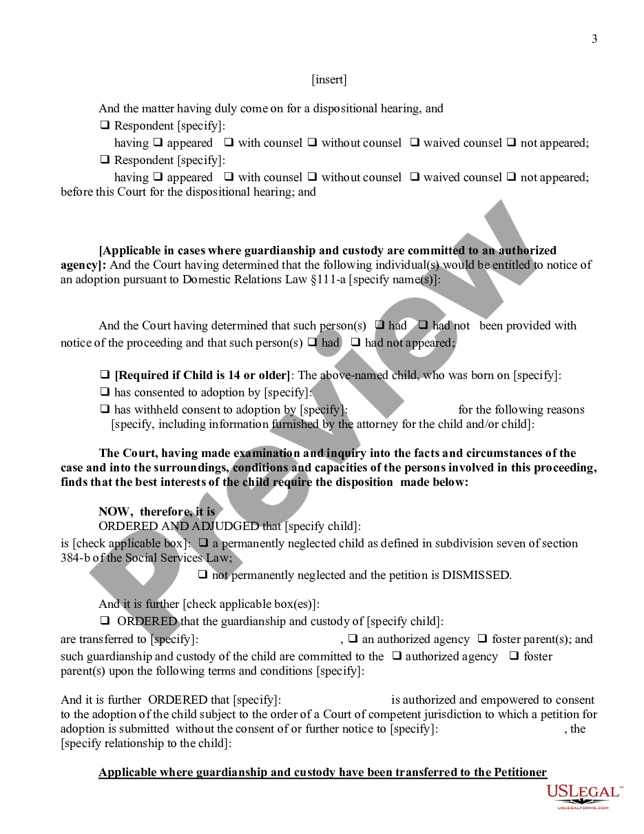 page 2 Order of Disposition - Permanent Neglect preview