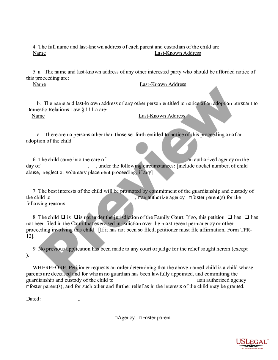 page 1 Petition - Parents Deceased preview