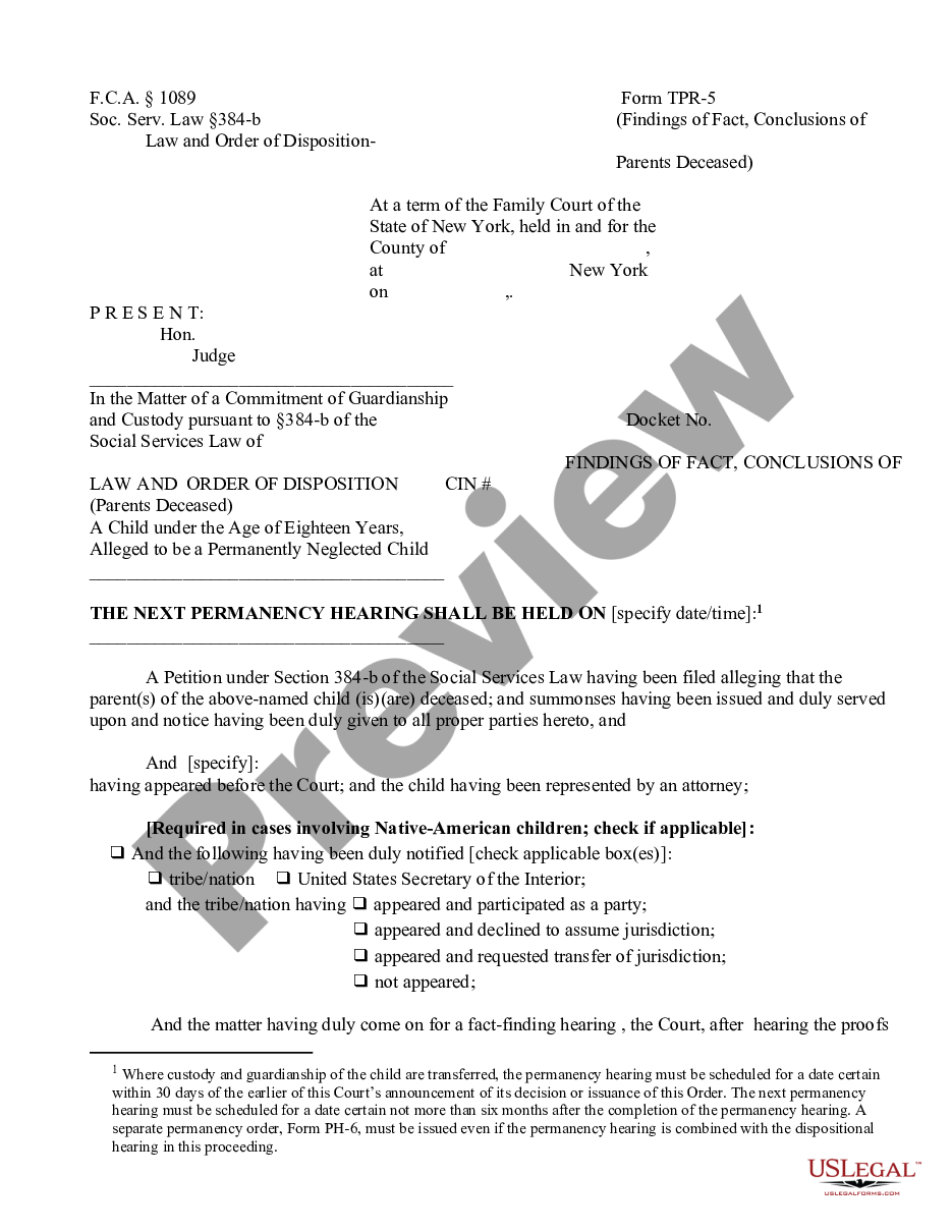 page 0 Order of Disposition - Parents Deceased preview