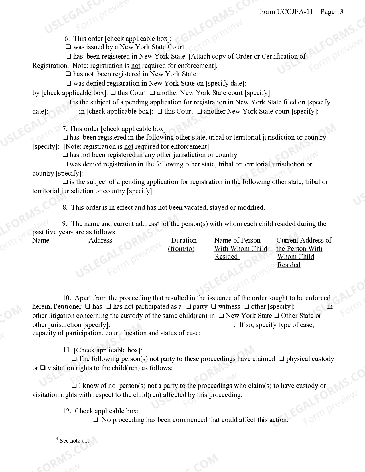 Preview Petition To Enforce Custody Or Visitation Order