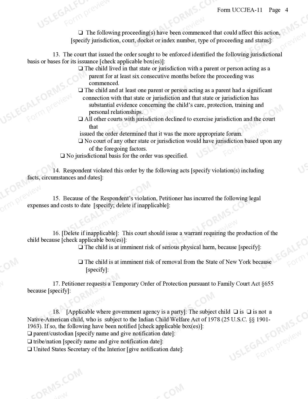Preview Petition To Enforce Custody Or Visitation Order