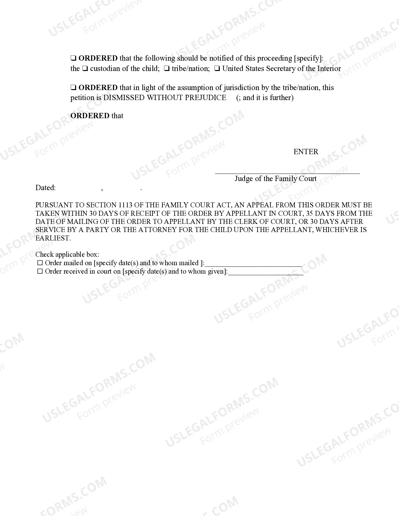 Preview Final Or Temporary Order On Petition To Enforce Order of Custody Or Visitation