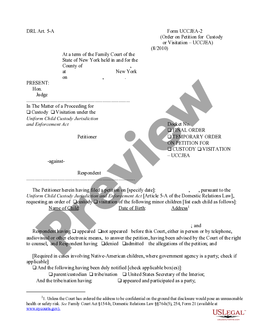 Family Court Petition Forms For Child Custody US Legal Forms