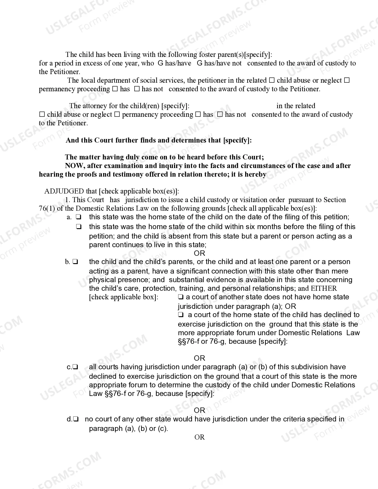 Preview Final Or Temporary Order On Petition For Custody Or Visitation
