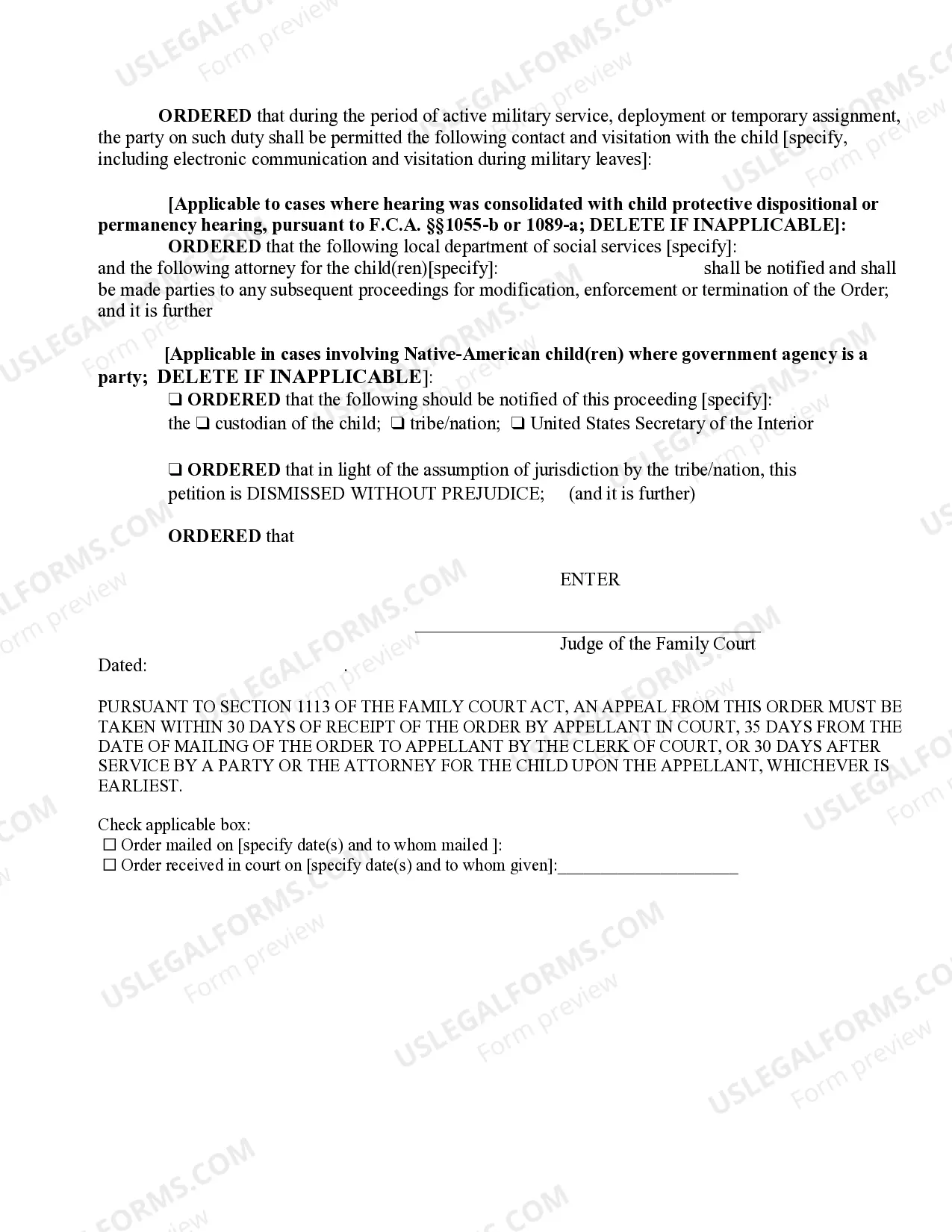 Preview Final Or Temporary Order On Petition For Custody Or Visitation