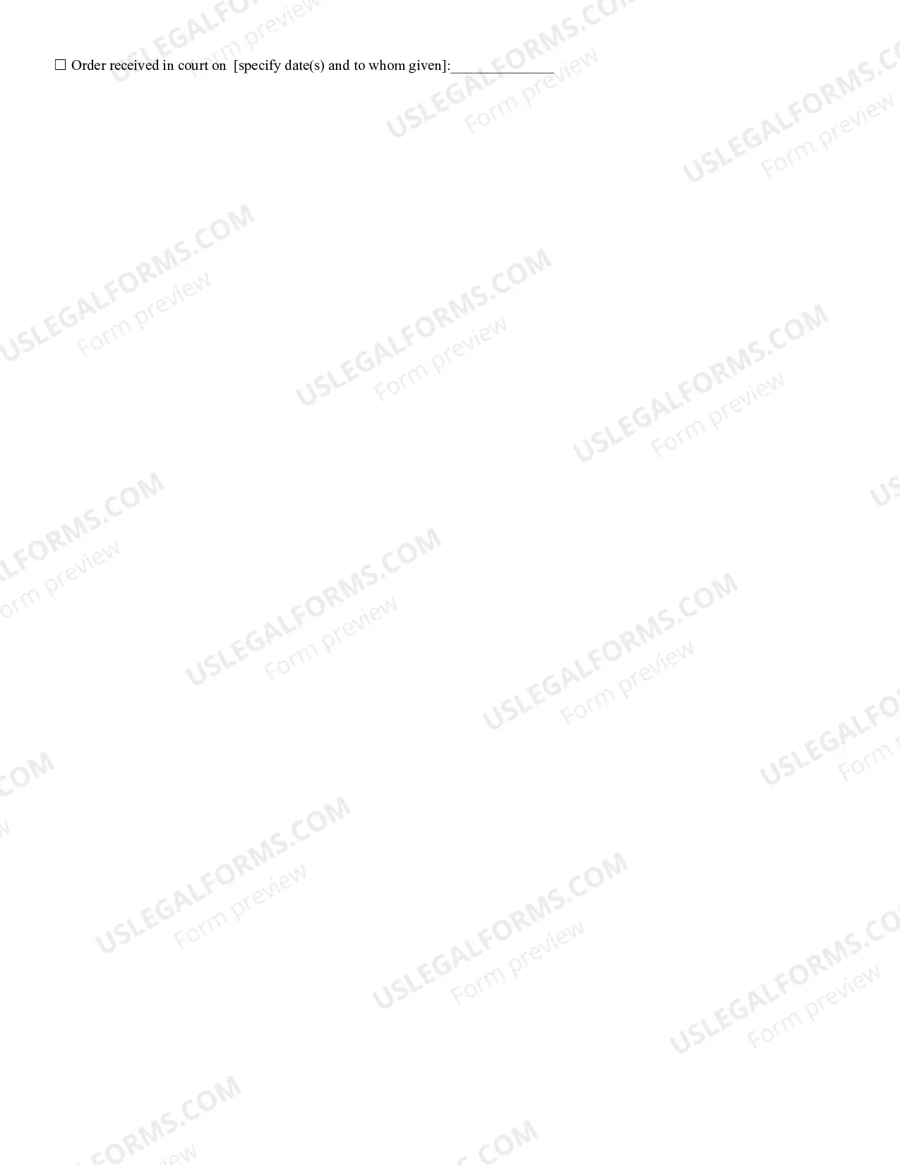Preview Order - Electronic Testimony Application