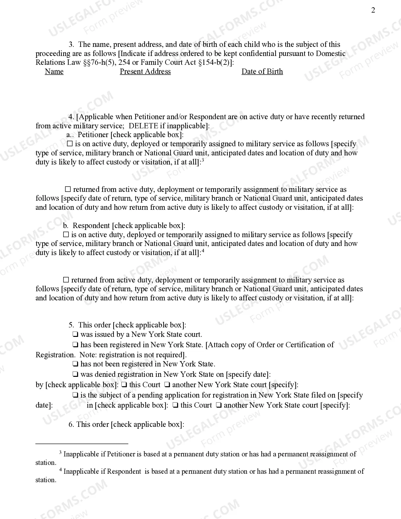 Preview Petition To Modify Custody Or Visitation Order