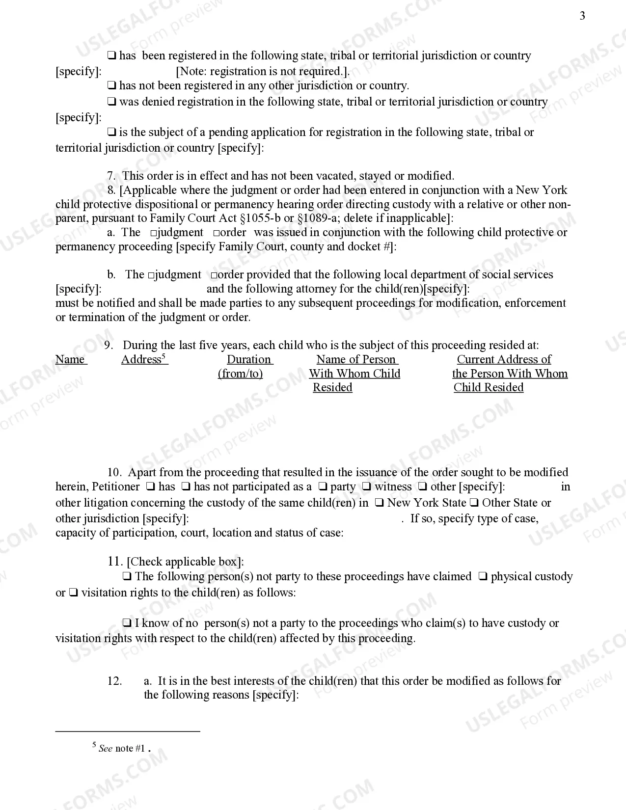 Preview Petition To Modify Custody Or Visitation Order