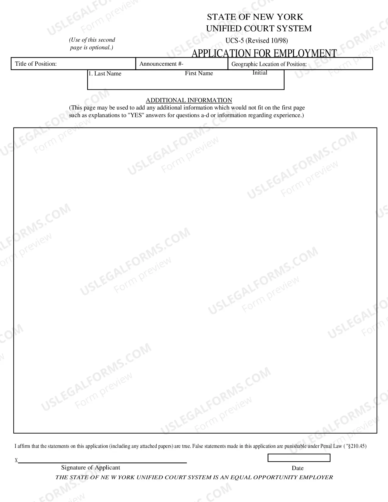 Preview Application for Employment or Work