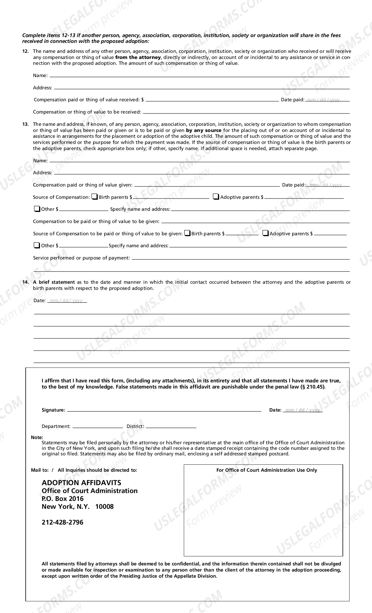 Preview Attorneys Affidavit