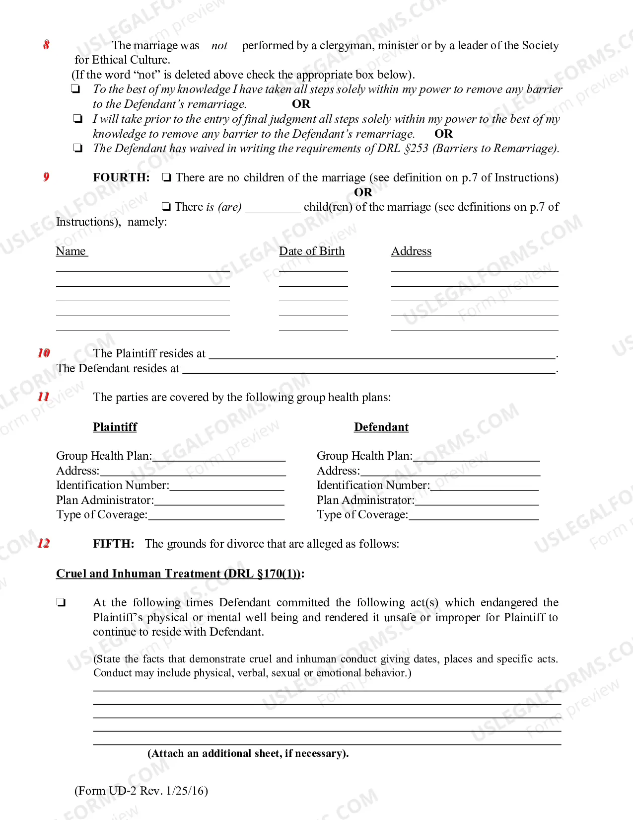 Preview Verified Complaint Action For Divorce
