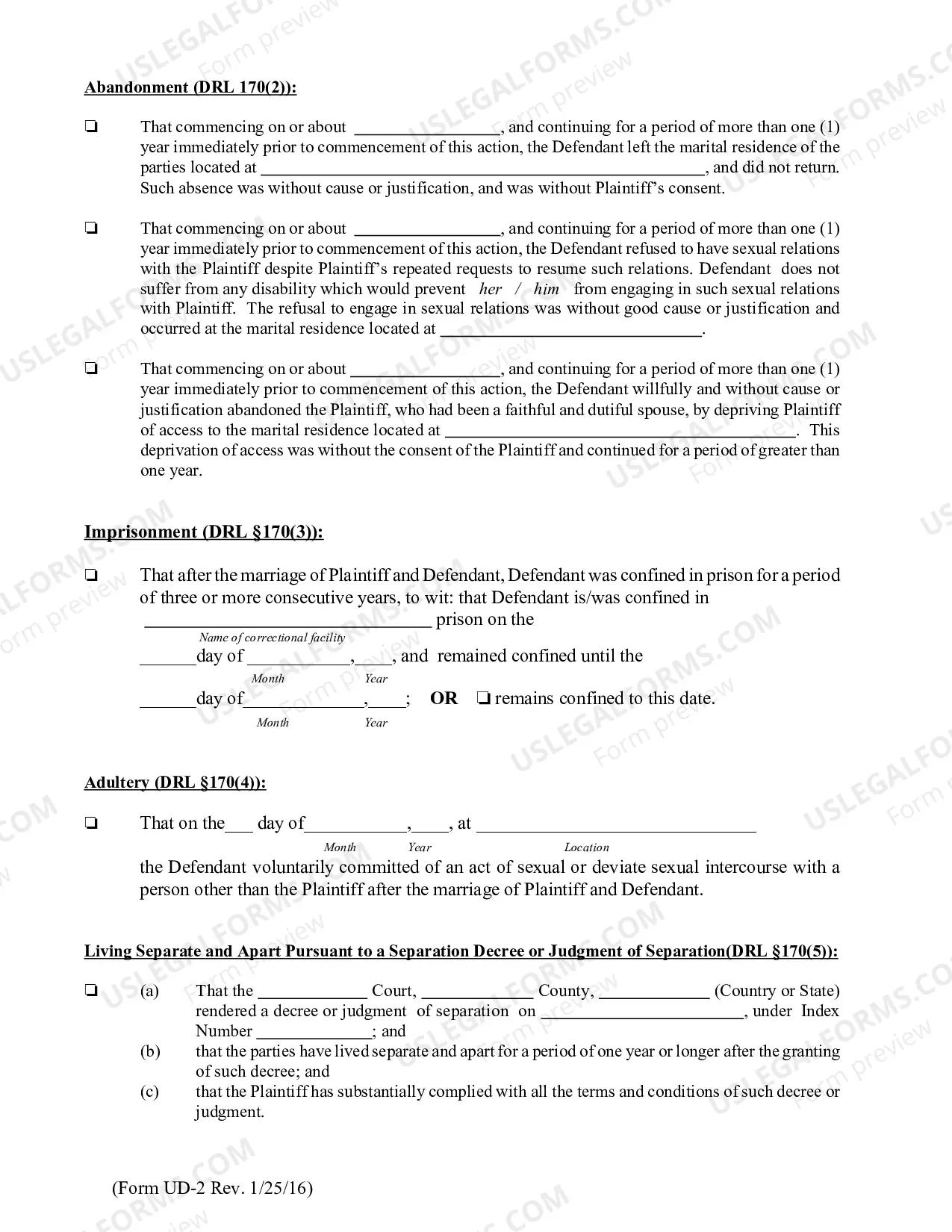 Preview Verified Complaint Action For Divorce