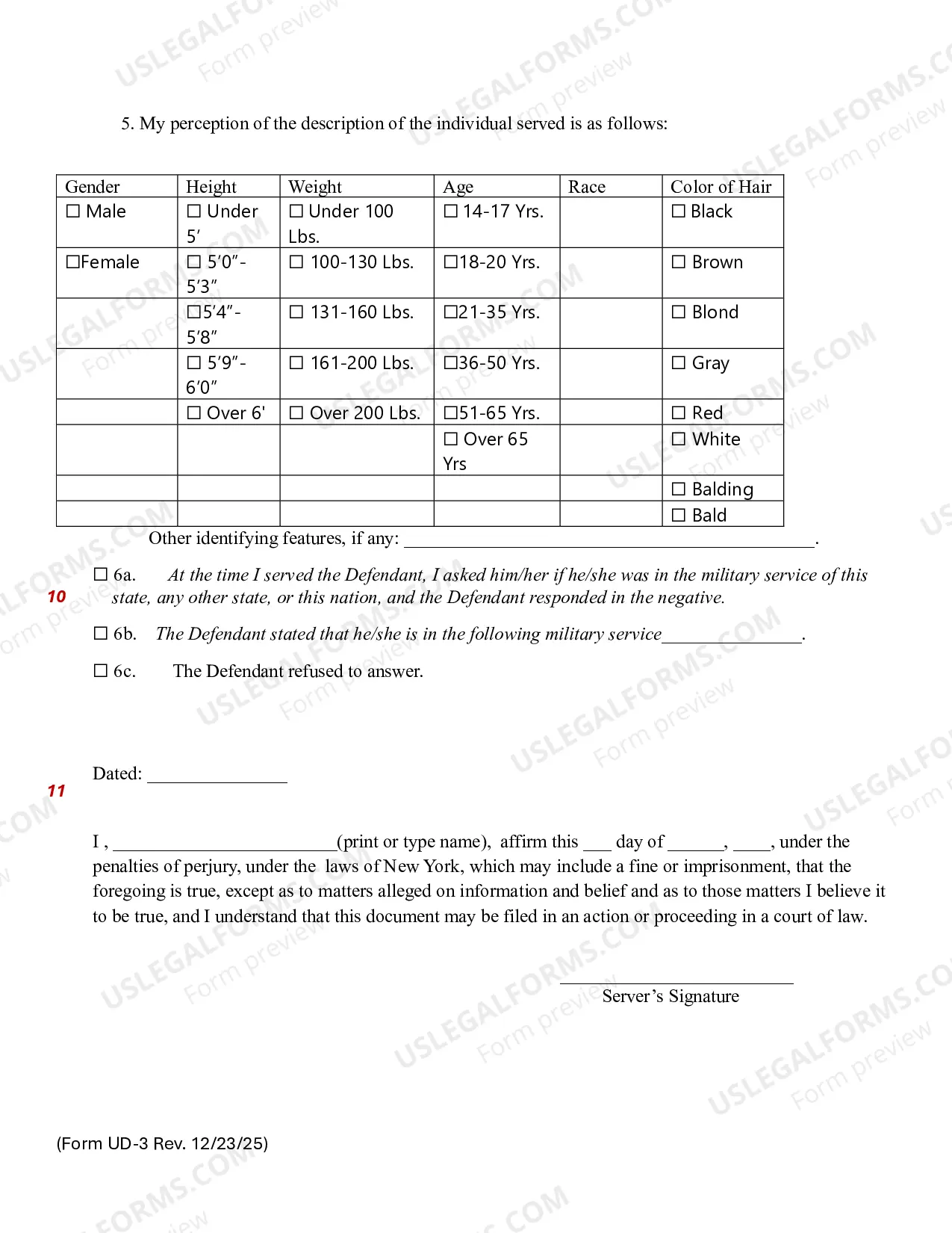Preview Affidavit of Service