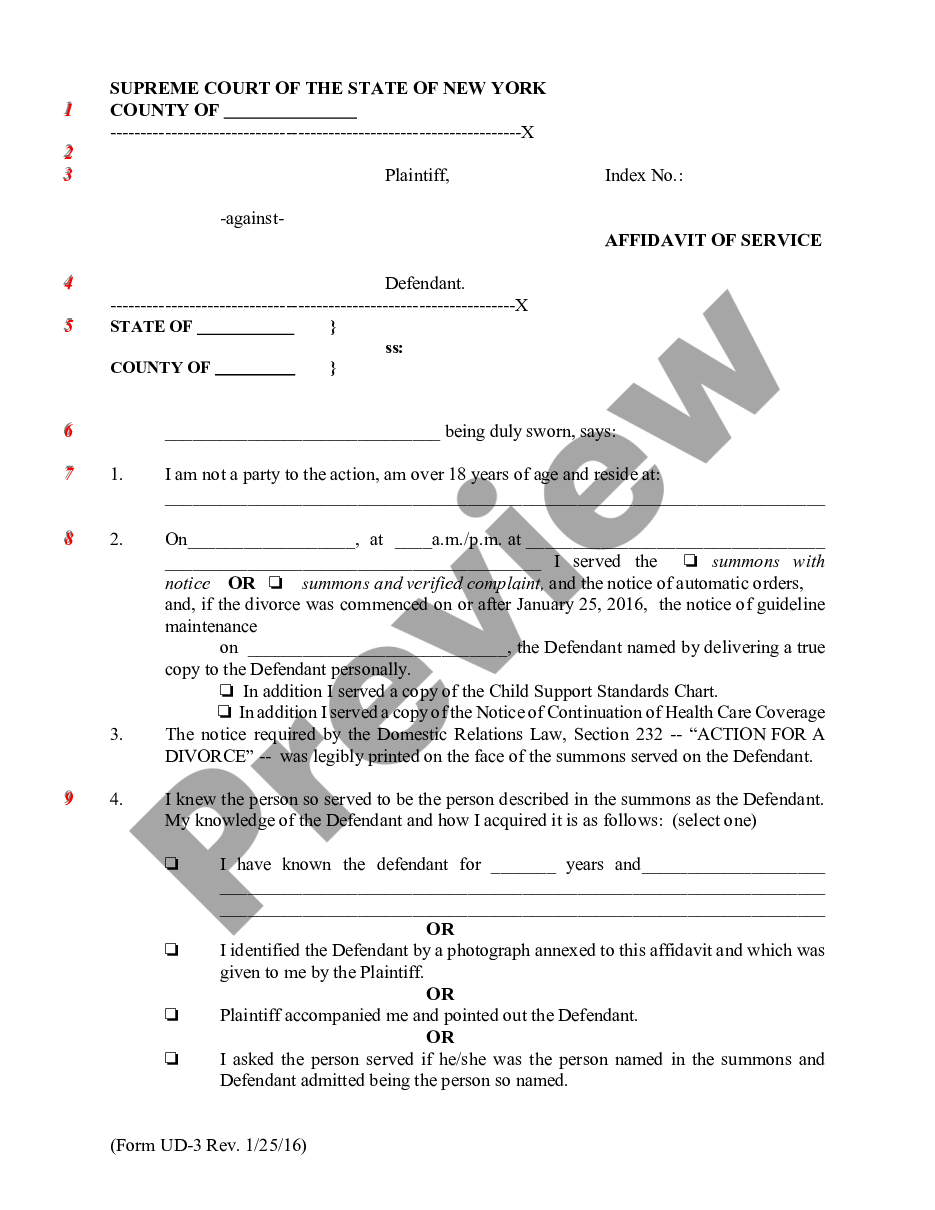 page 0 Affidavit of Service preview