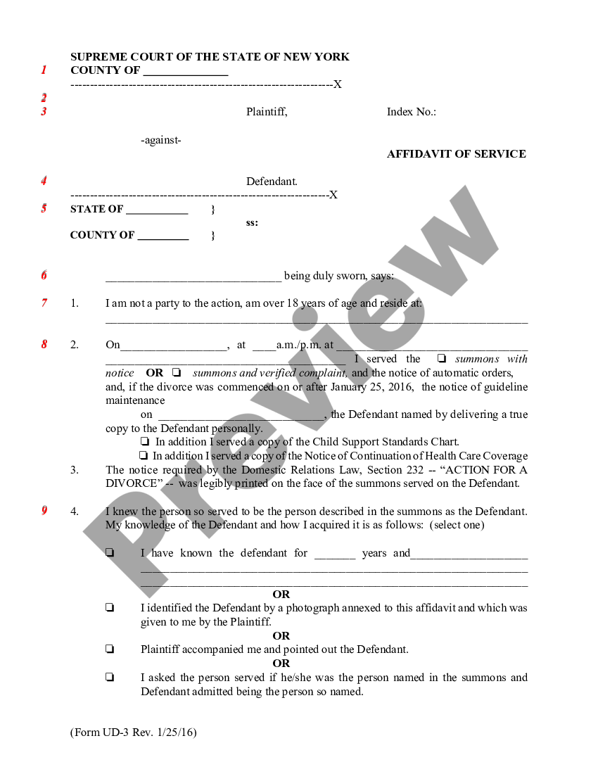 New York Affidavit of Service Affidavit Of Service New York US