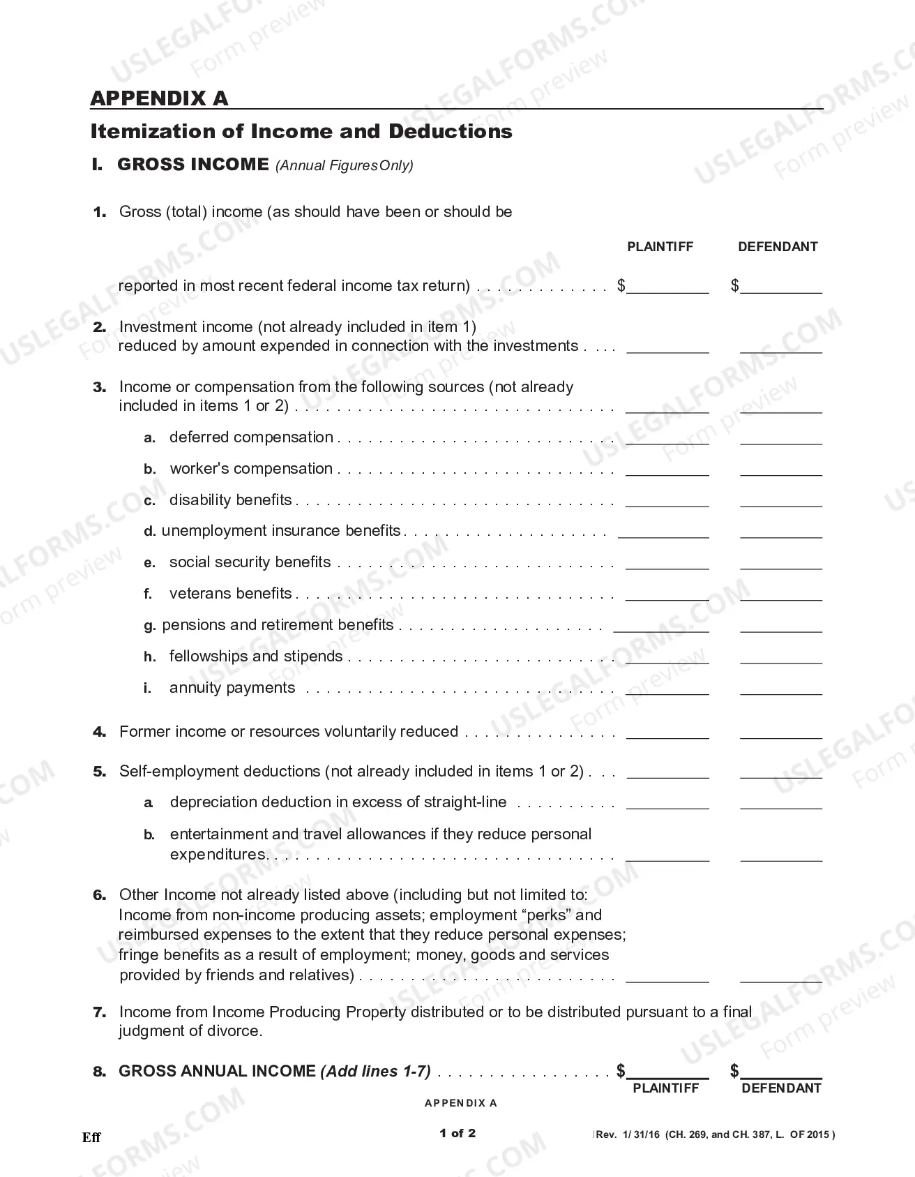 Preview Annual Income Worksheet