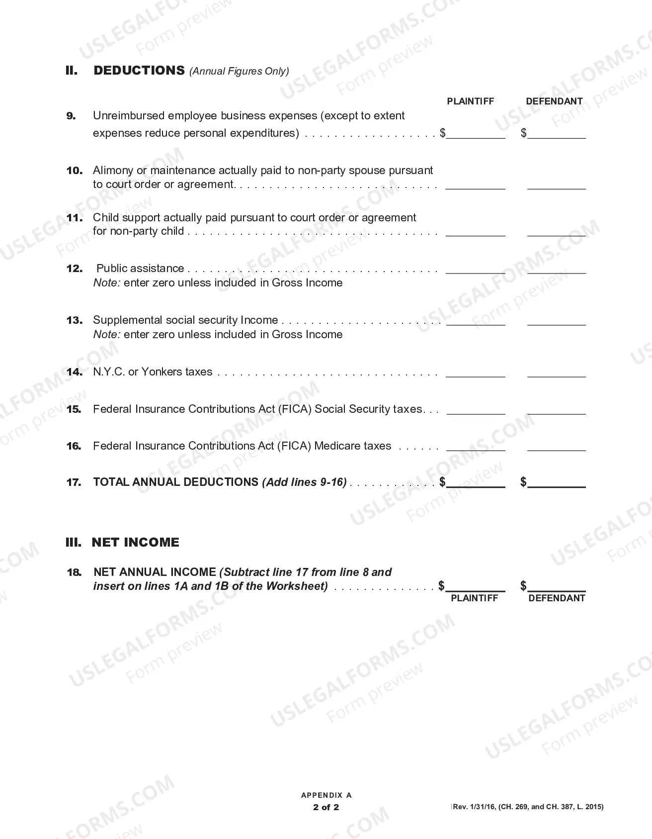 Preview Annual Income Worksheet